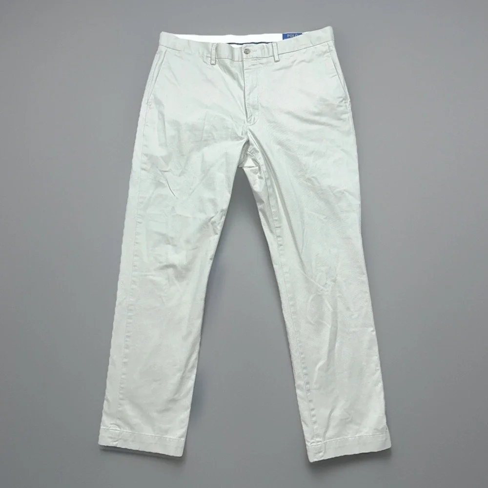 Polo Ralph Lauren Pants Mens 36/32 Beige Stretch Straight Fit Chino Classic